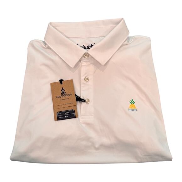 NEW CHUBBIES Men's White The Complete Outfit 2.0 Performance Polo Shirt Size L - Picture 5 of 7